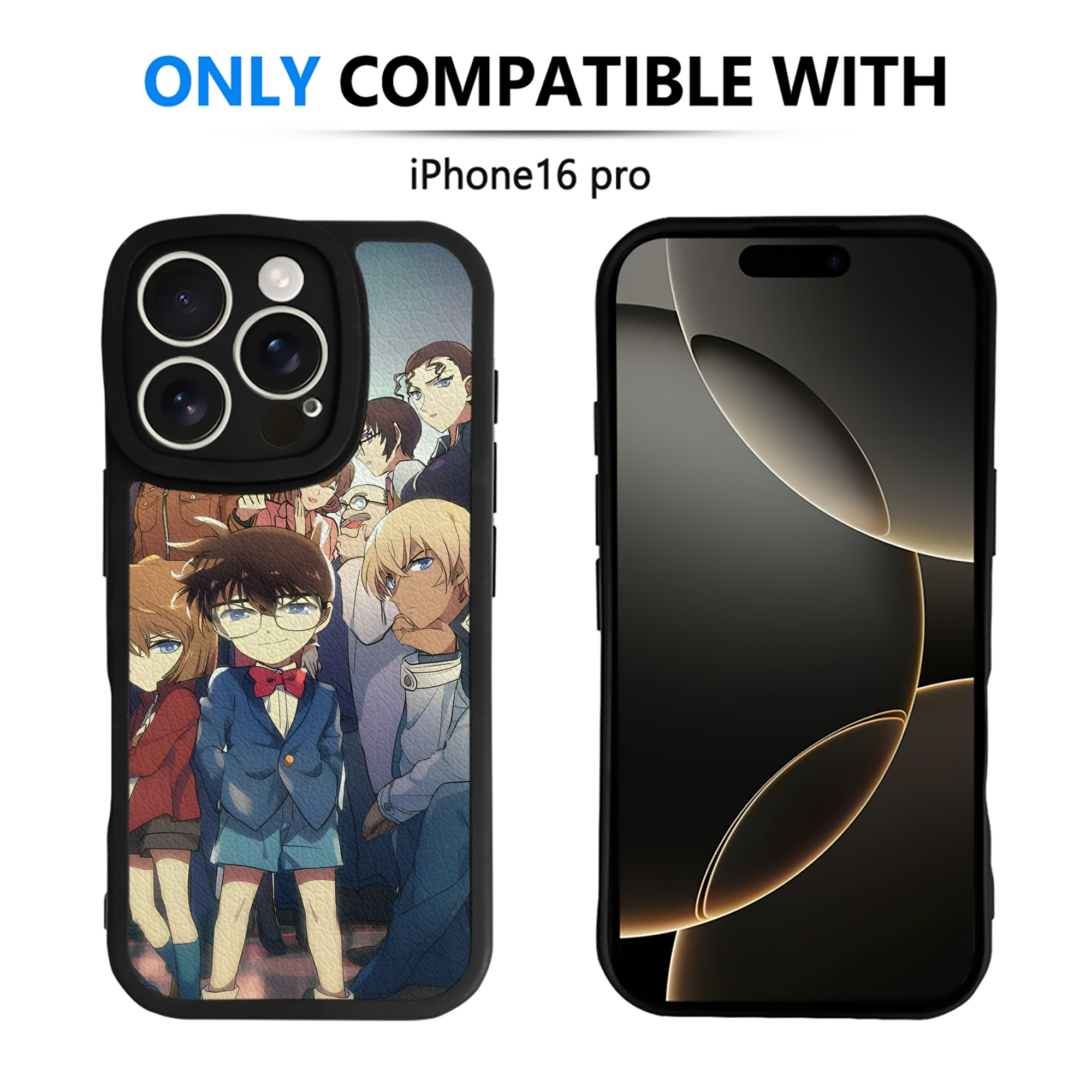 （画像用） 名探偵コナン Detective Conan 【iPhone 16シリーズ対応】シリコンスマホケース（レザー調） 材質：シリコン